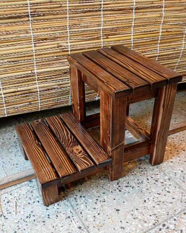 چهارپایه-پله-ای-چوبی
